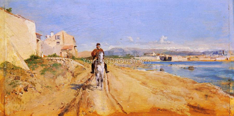Self-Portrait Along The Route De La Salice, Antibes - 让·路易·欧内斯特·梅索尼尔